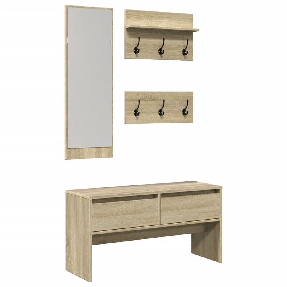 Set Mobilier Pentru Hol, 4 Piese, , Lemn Prelucrat