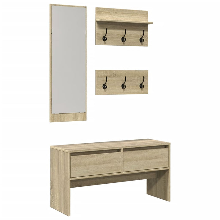 Set Mobilier Pentru Hol, 4 Piese, , Lemn Prelucrat
