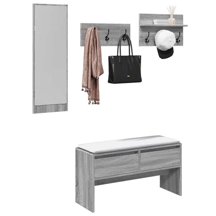 Set Mobilier Pentru Hol, 4 Piese, , Lemn Prelucrat