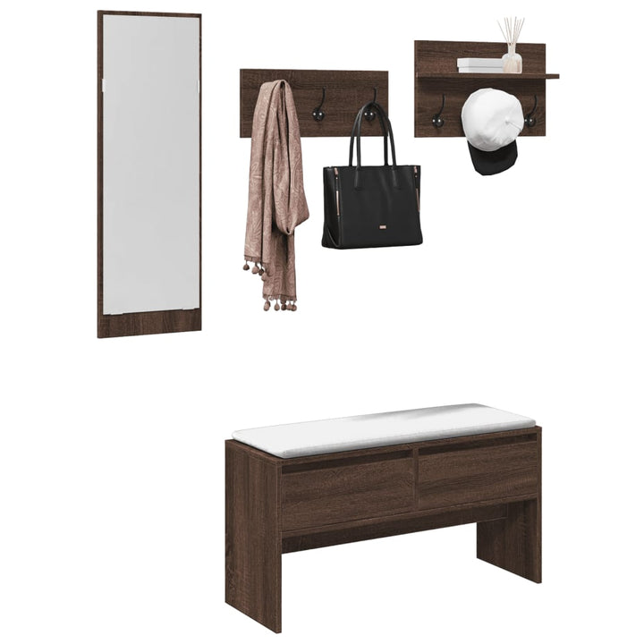 Set Mobilier Pentru Hol, 4 Piese, , Lemn Prelucrat