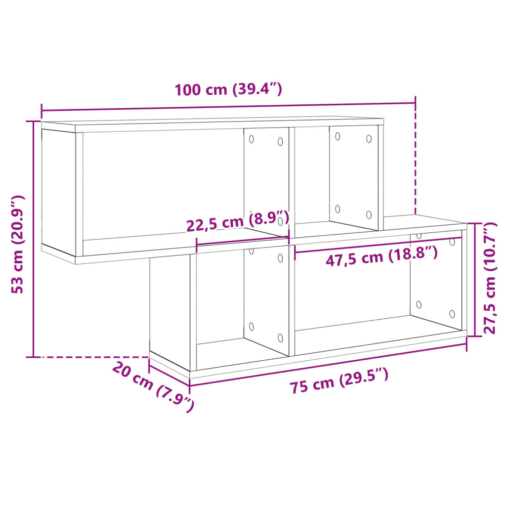 Raft De Perete, , 100X20X53 Cm, Lemn Prelucrat