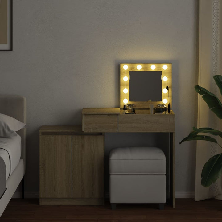Masă De Toaletă Cu Led, , 115X37X110,5 Cm
