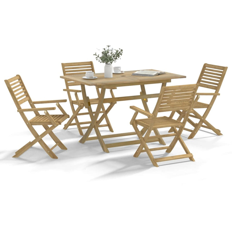 Set Mobilier De Grădină, 5 Piese, Lemn Masiv De Acacia