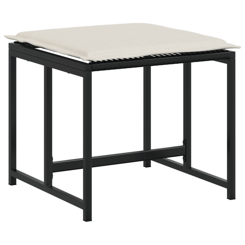 Set Mobilier De Grădină Cu Perne, 9 Piese, Negru, Poliratan