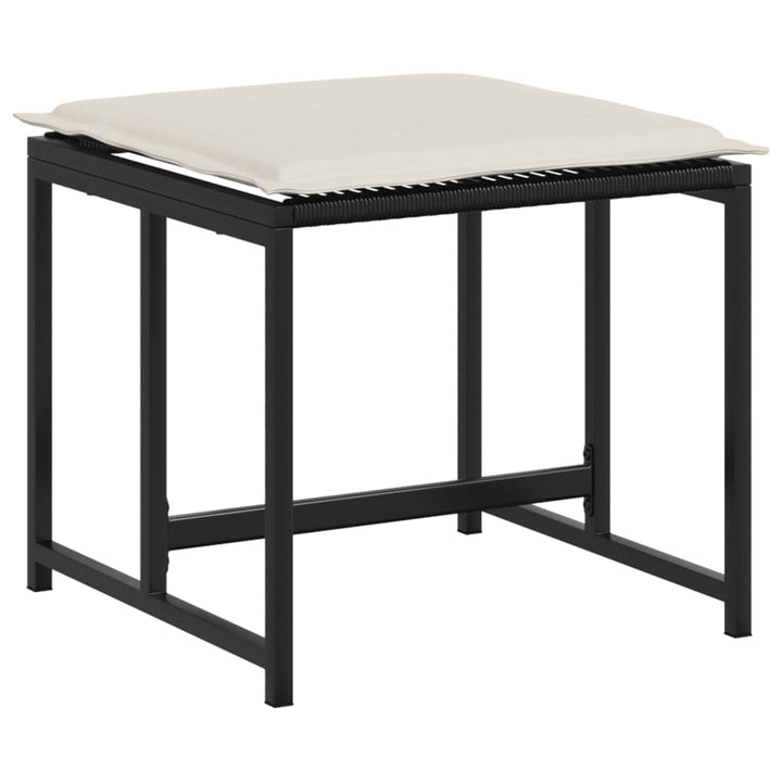 Set Mobilier De Grădină Cu Perne, 9 Piese, Negru, Poliratan