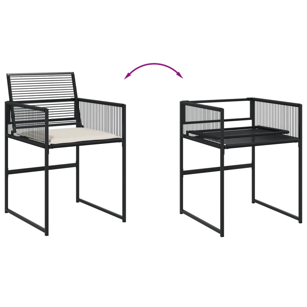 Set Mobilier De Grădină Cu Perne, 9 Piese, Negru, Poliratan