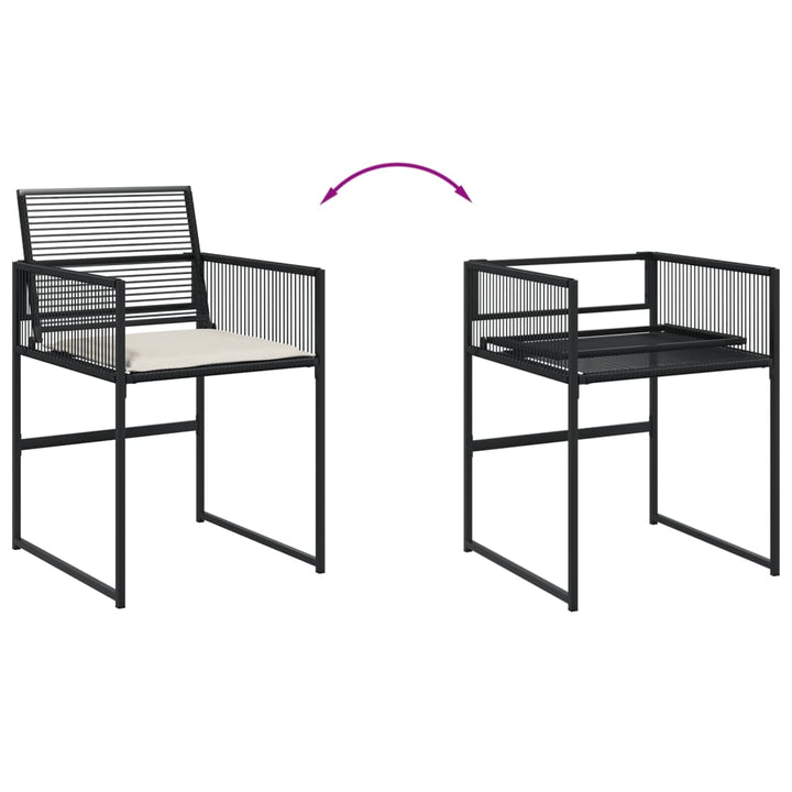 Set Mobilier De Grădină Cu Perne, 9 Piese, Negru, Poliratan