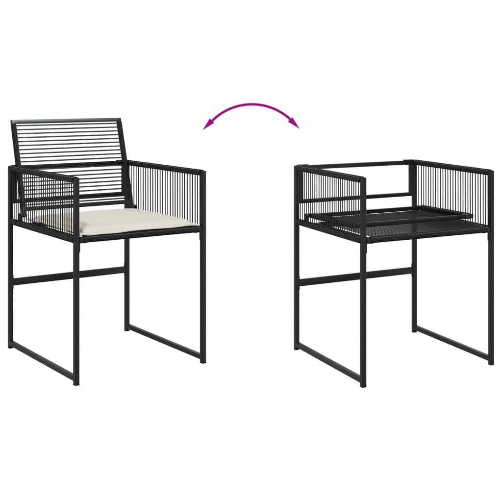 Set Mobilier De Grădină Cu Perne, 15 Piese, Negru, Poliratan