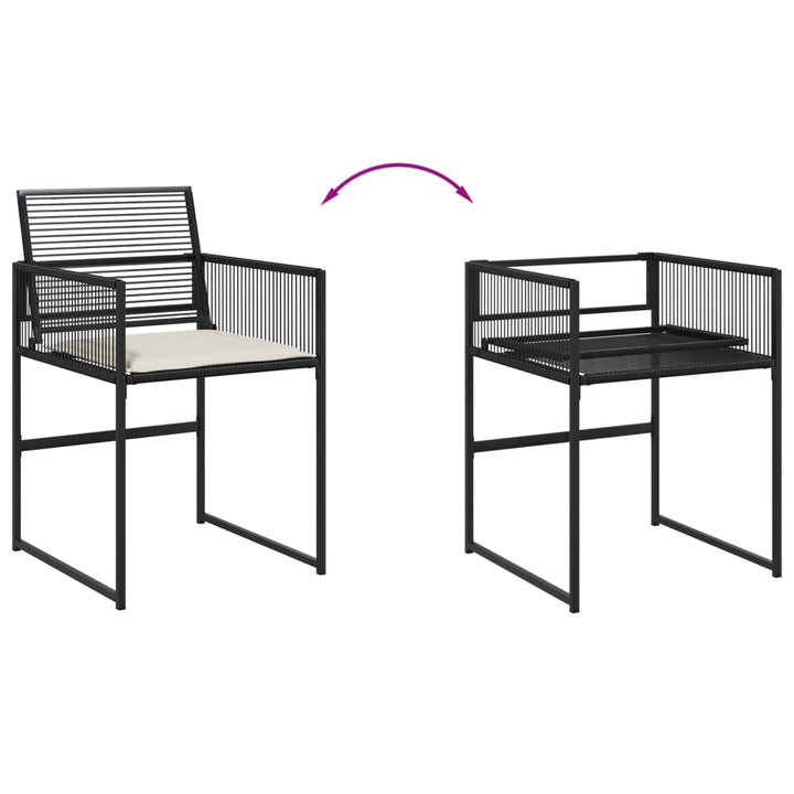 Set Mobilier De Grădină Cu Perne, 15 Piese, Negru, Poliratan