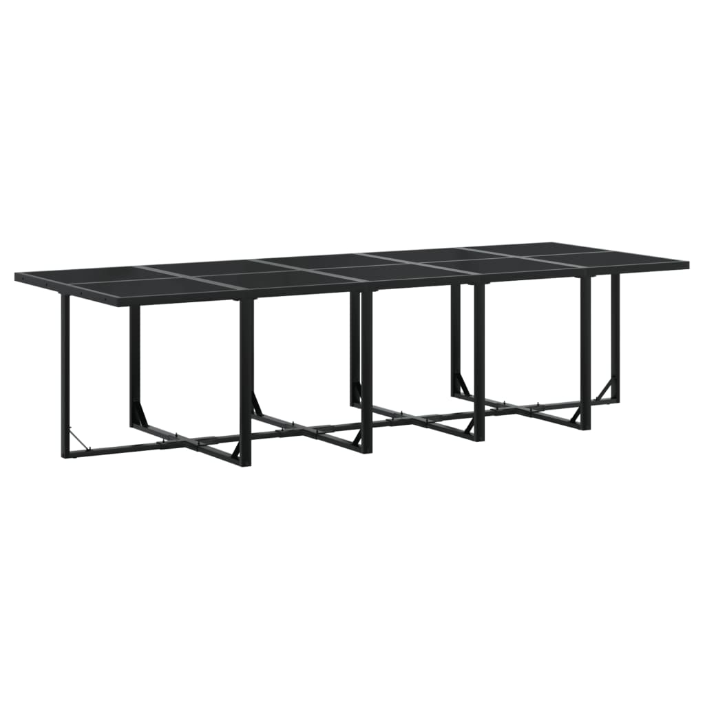Set Mobilier De Grădină Cu Perne, 15 Piese, Negru, Poliratan