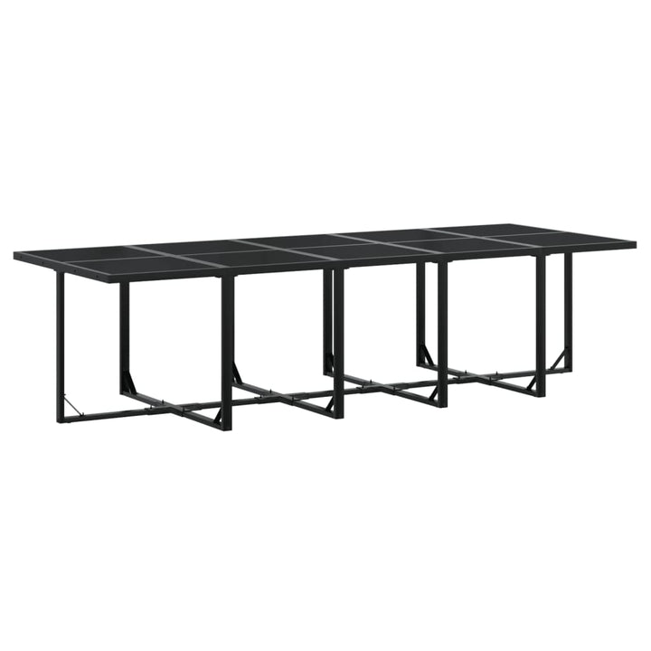 Set Mobilier De Grădină Cu Perne, 15 Piese, Negru, Poliratan