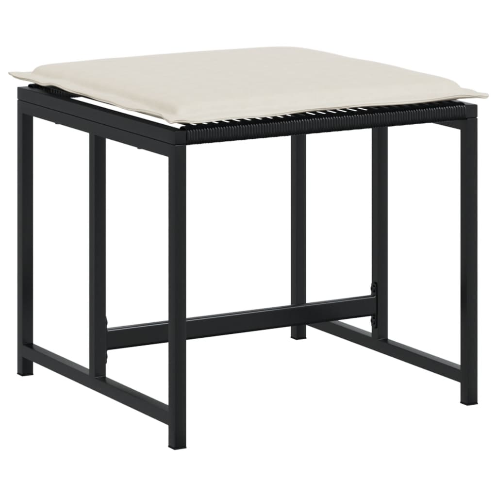 Set Mobilier De Grădină Cu Perne, 15 Piese, Negru, Poliratan
