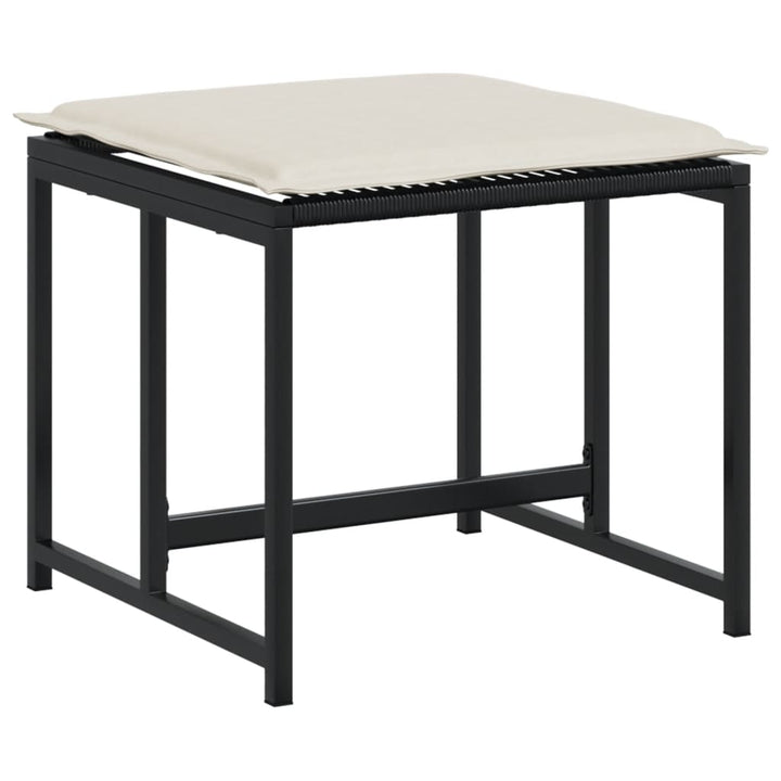 Set Mobilier De Grădină Cu Perne, 15 Piese, Negru, Poliratan
