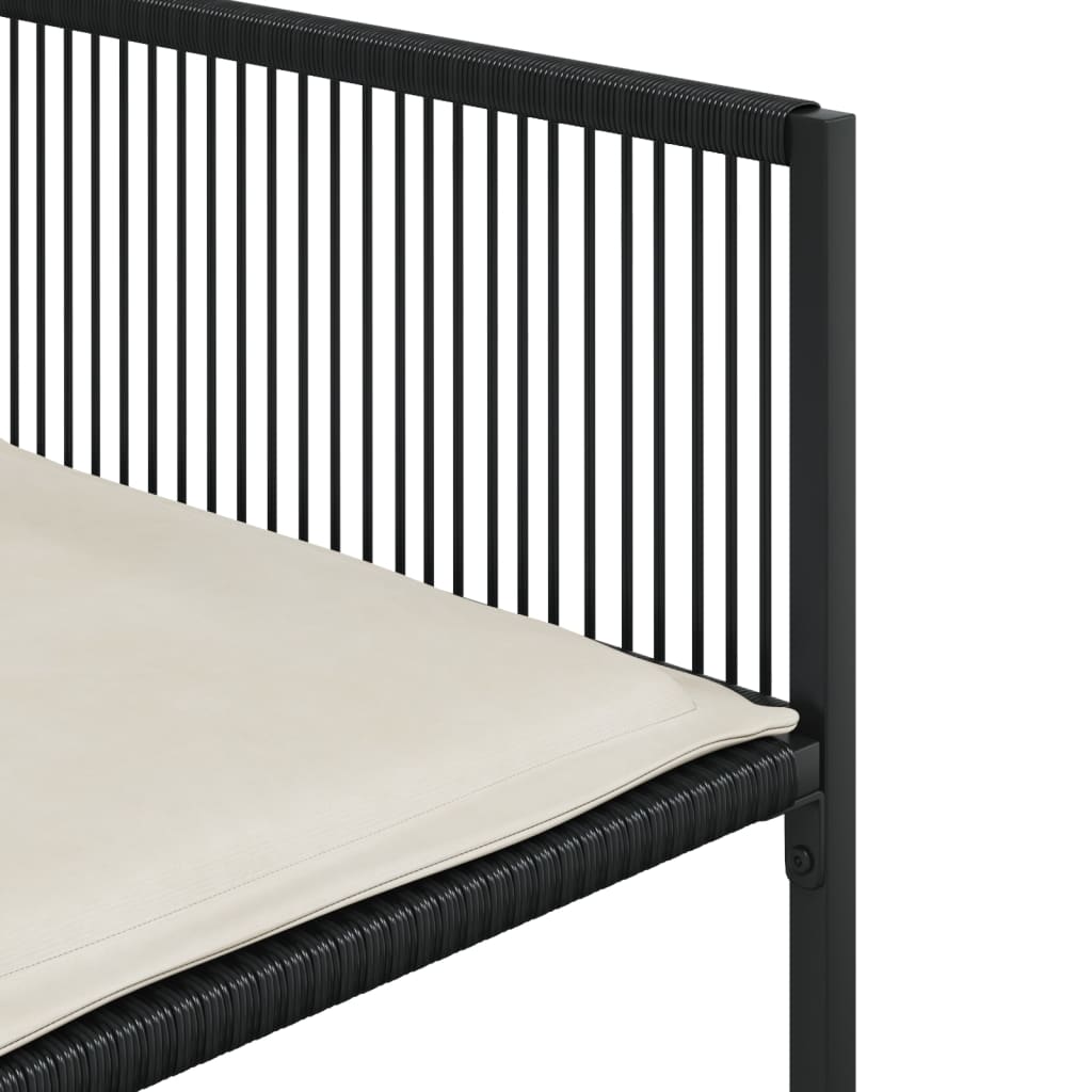 Set Mobilier De Grădină Cu Perne, 15 Piese, Negru, Poliratan