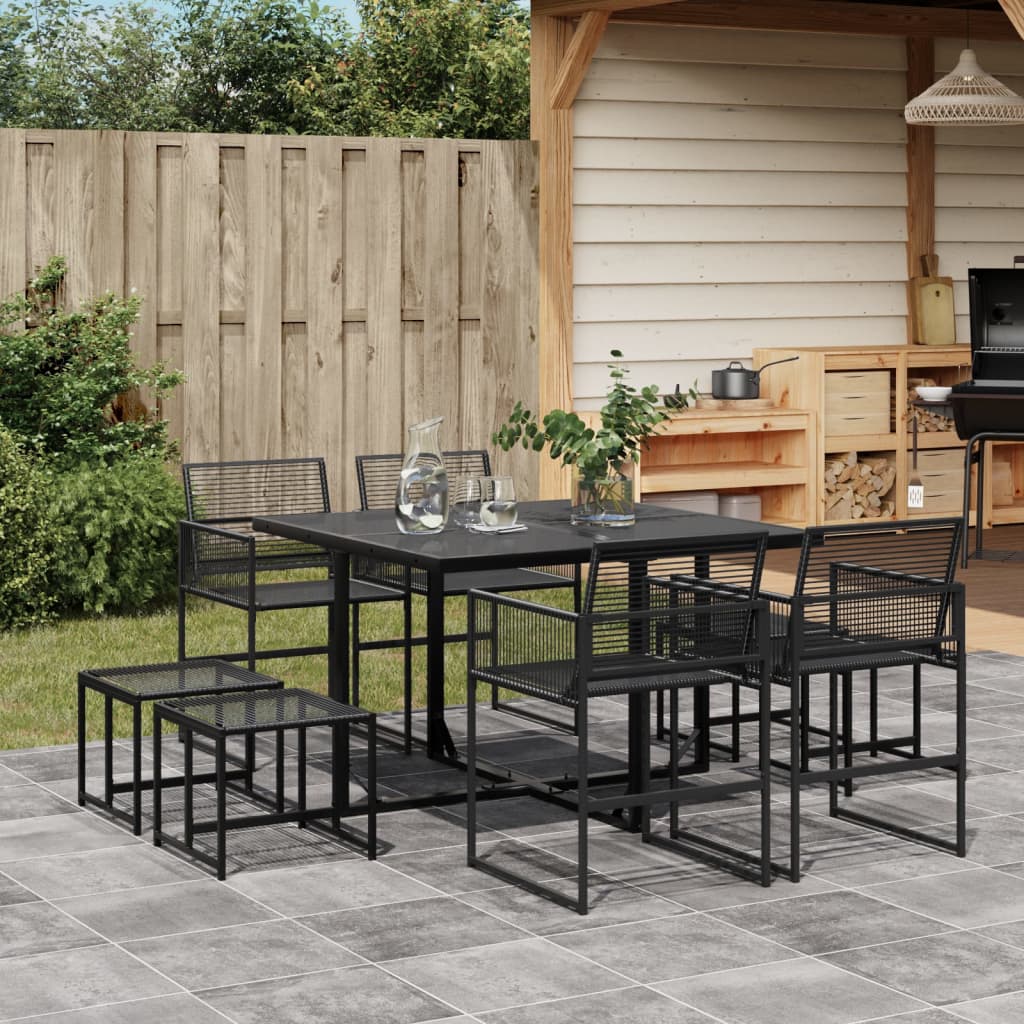 Set Mobilier De Grădină, 9 Piese, Poliratan