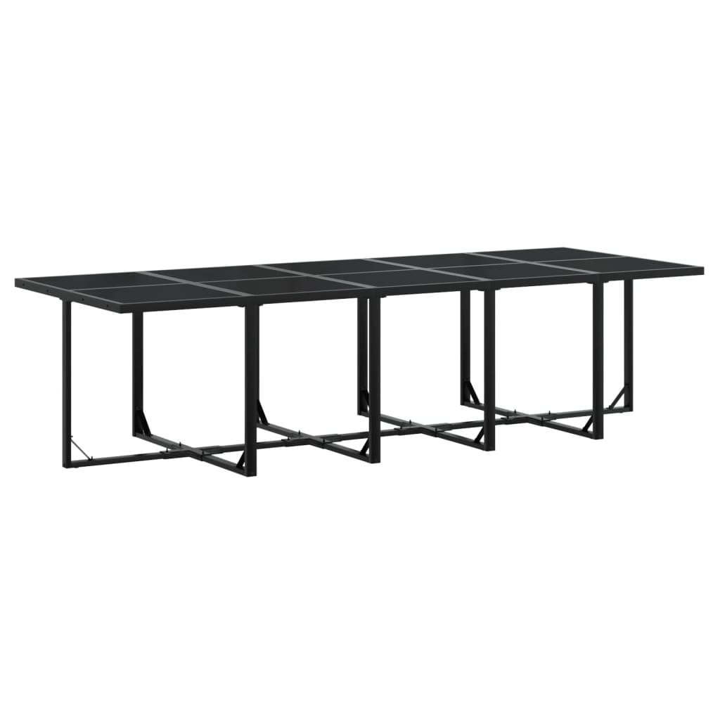 Set Mobilier De Grădină Cu Perne, 15 Piese, Negru, Poliratan