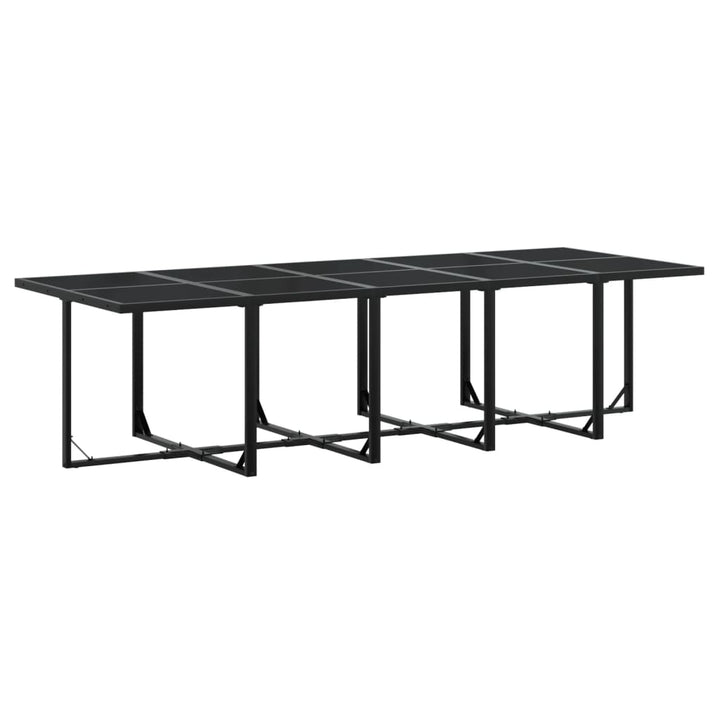 Set Mobilier De Grădină Cu Perne, 15 Piese, Negru, Poliratan