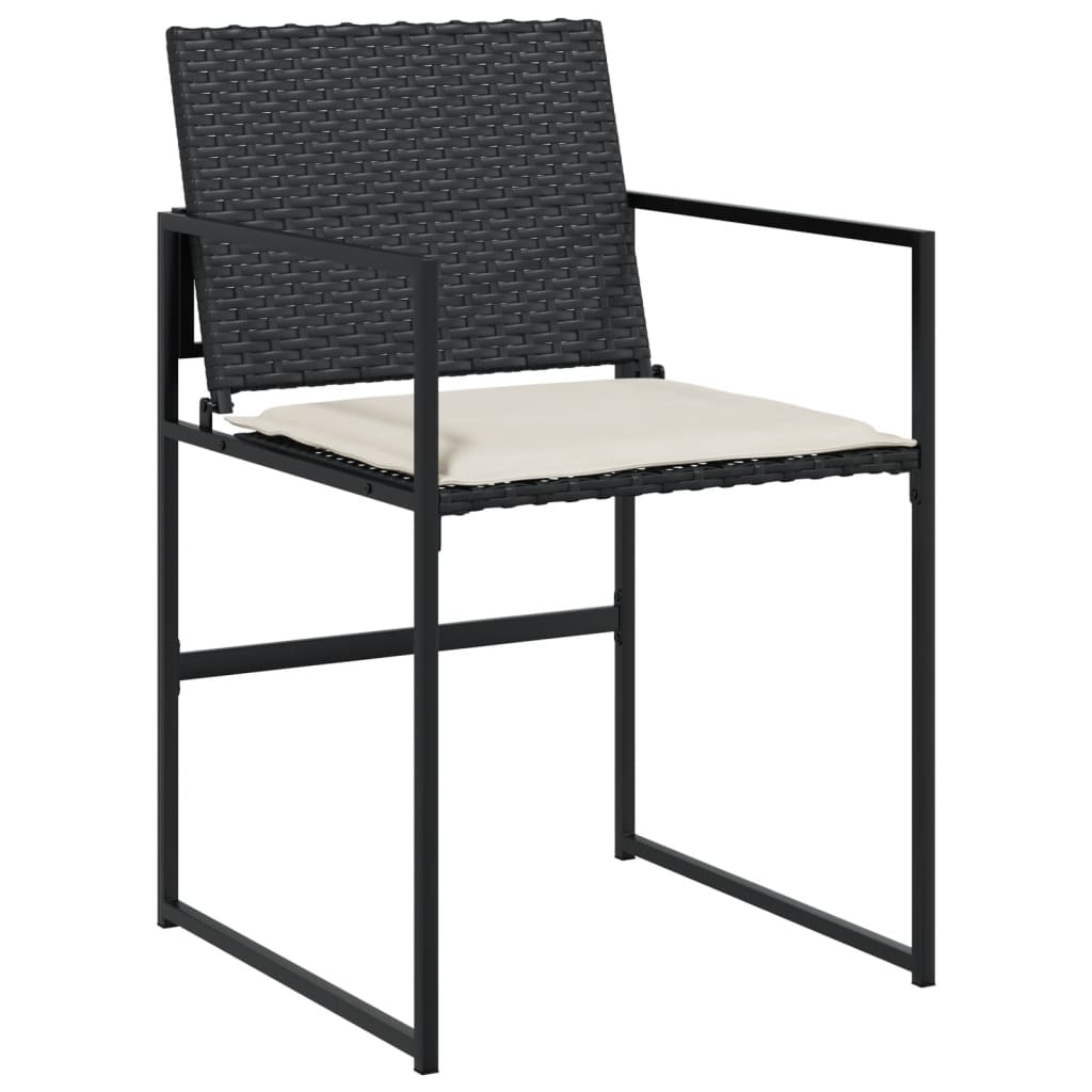 Set Mobilier De Grădină Cu Perne, 15 Piese, Negru, Poliratan
