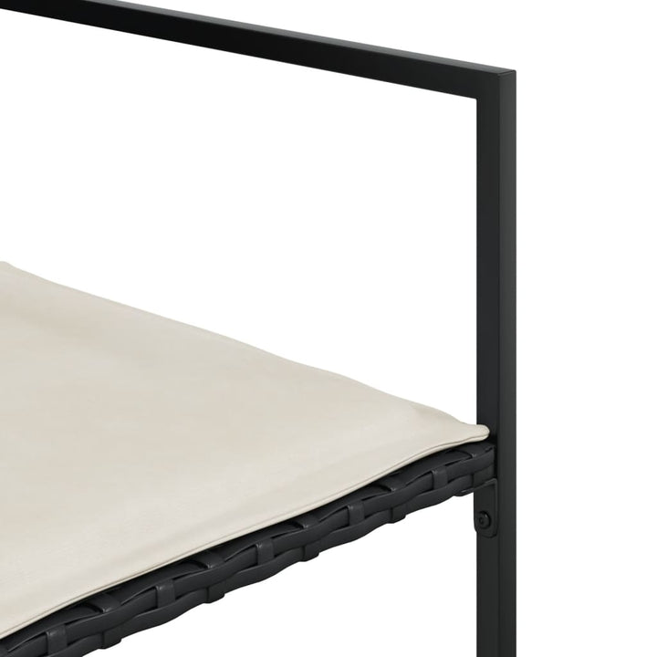 Set Mobilier De Grădină Cu Perne, 15 Piese, Negru, Poliratan