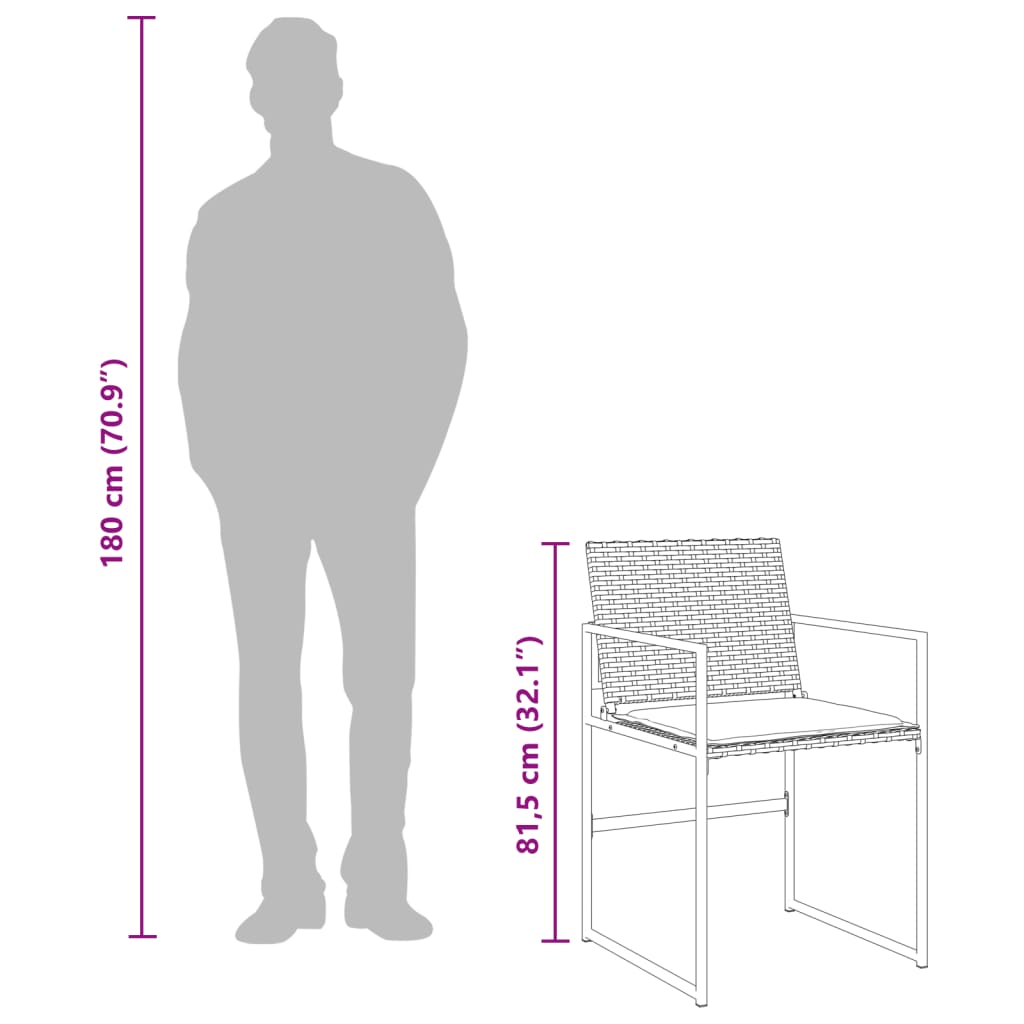 Set Mobilier De Grădină Cu Perne, 15 Piese, Negru, Poliratan