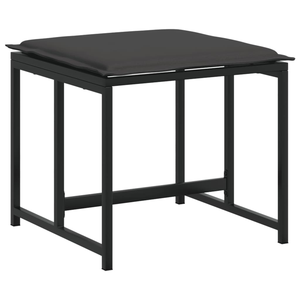 Set Mobilier De Grădină, 13 Piese, Cu Perne, Negru, Textilenă