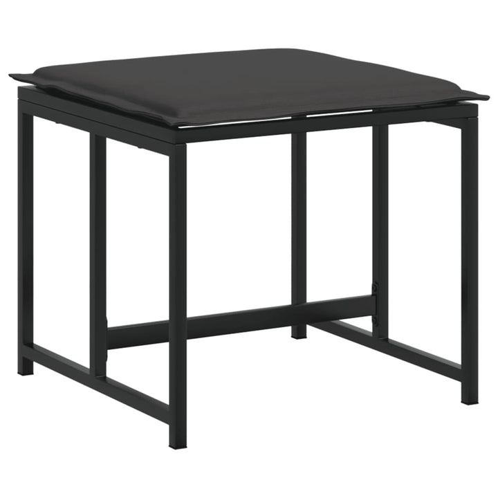 Set Mobilier De Grădină, 13 Piese, Cu Perne, Negru, Textilenă