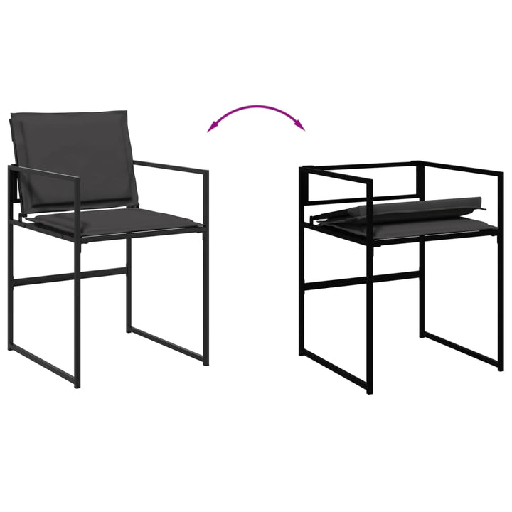 Set Mobilier De Grădină, 13 Piese, Cu Perne, Negru, Textilenă