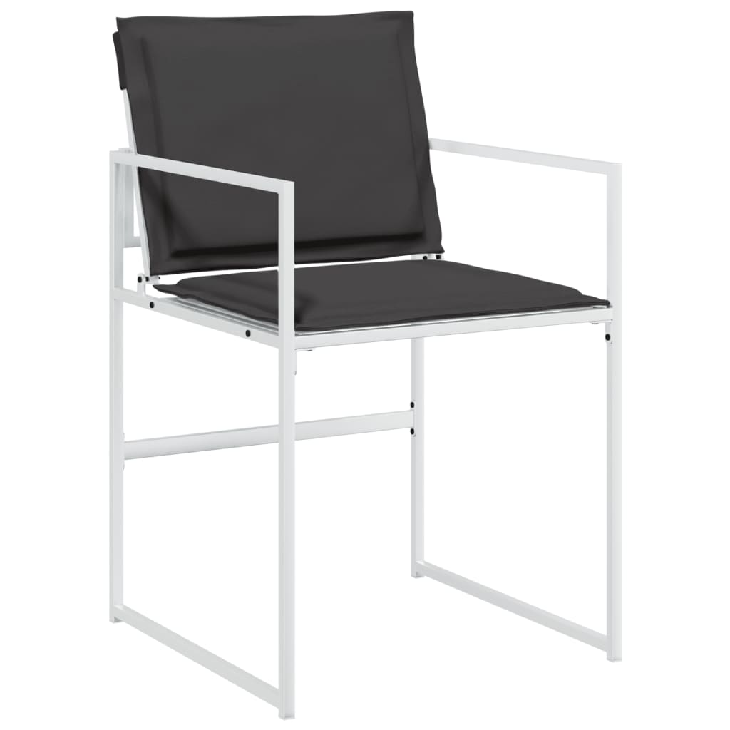 Set Mobilier De Grădină, 5 Piese, Cu Perne, Alb, Textilenă