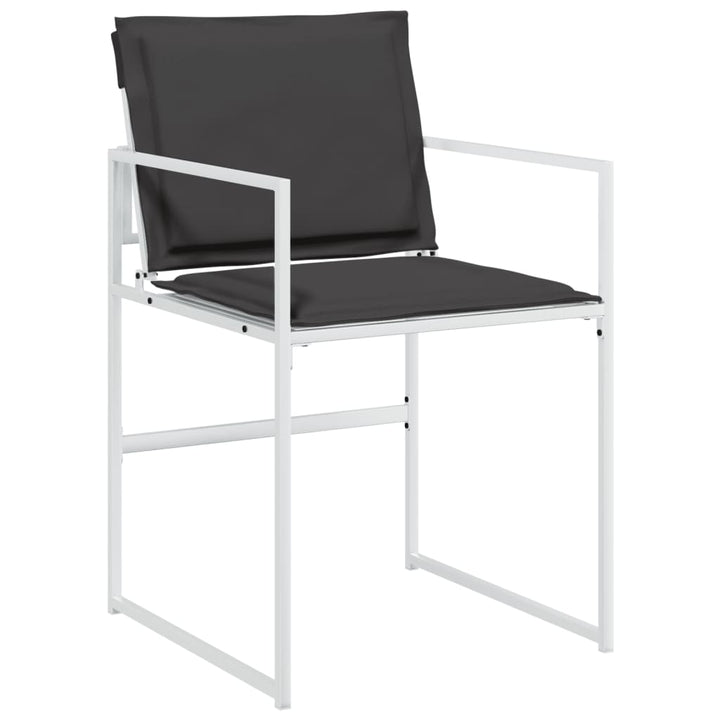 Set Mobilier De Grădină, 5 Piese, Cu Perne, Alb, Textilenă