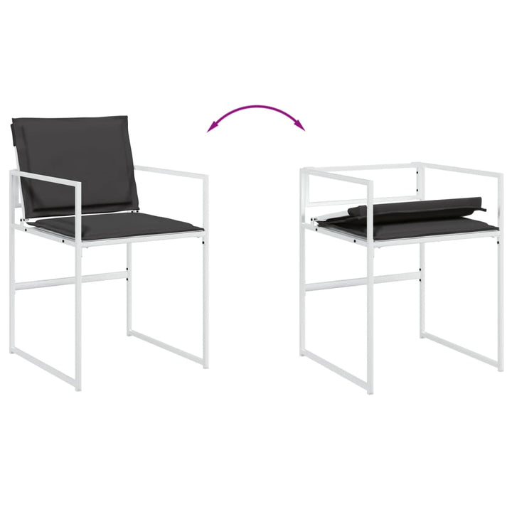 Set Mobilier De Grădină, 5 Piese, Cu Perne, Alb, Textilenă