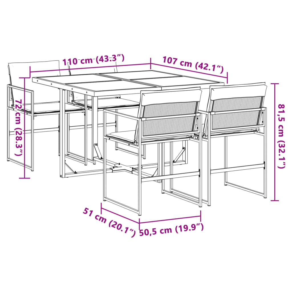 Set Mobilier De Grădină, 5 Piese, Cu Perne, Alb, Textilenă