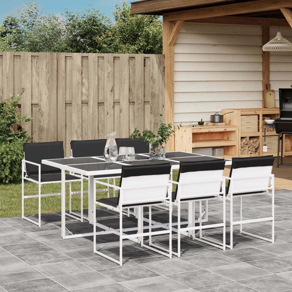 Set Mobilier De Grădină, 5 Piese, Cu Perne, Alb, Textilenă
