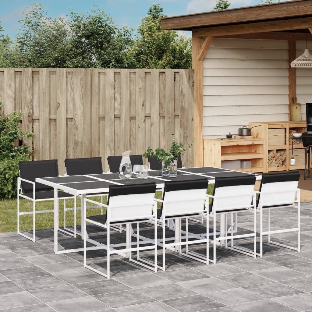 Set Mobilier De Grădină, 5 Piese, Cu Perne, Alb, Textilenă