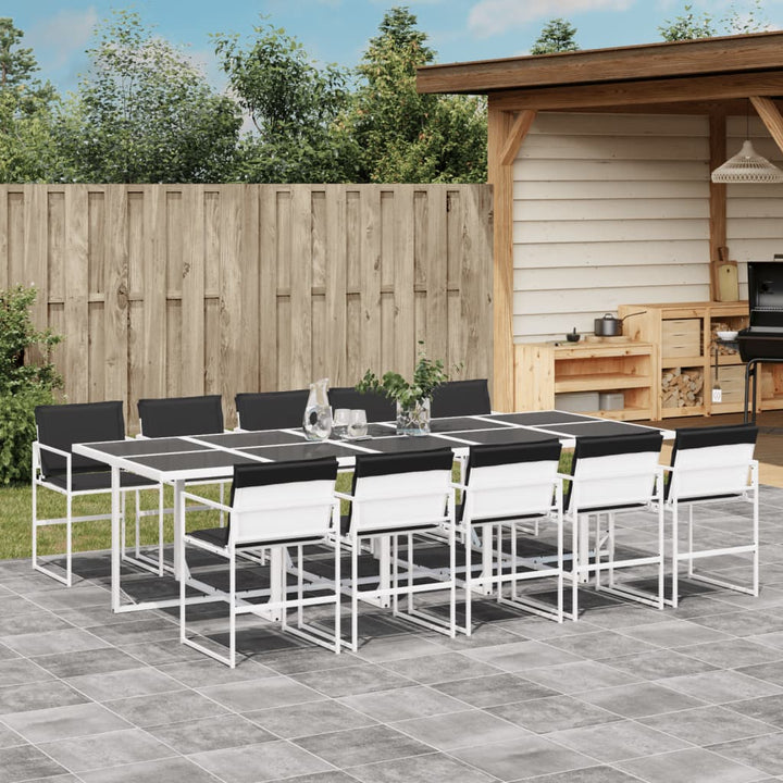 Set Mobilier De Grădină, 5 Piese, Cu Perne, Alb, Textilenă