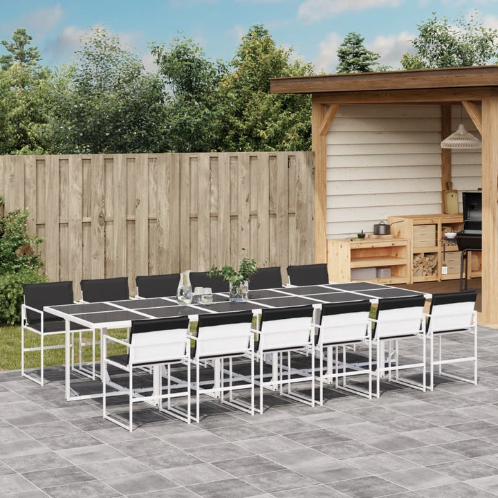 Set Mobilier De Grădină, 5 Piese, Cu Perne, Alb, Textilenă