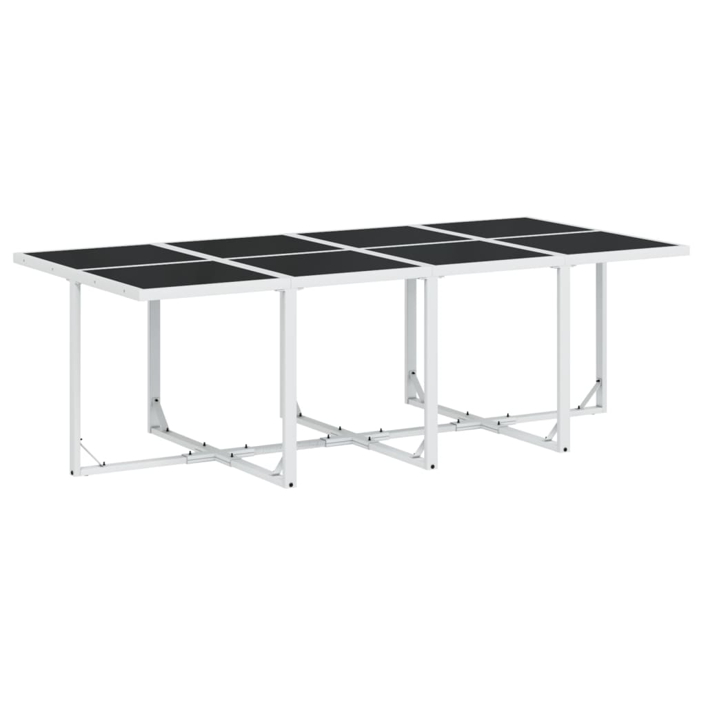Set Mobilier De Grădină, 13 Piese, Cu Perne, Alb, Textilenă