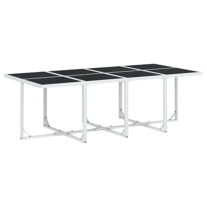 Set Mobilier De Grădină, 13 Piese, Cu Perne, Alb, Textilenă