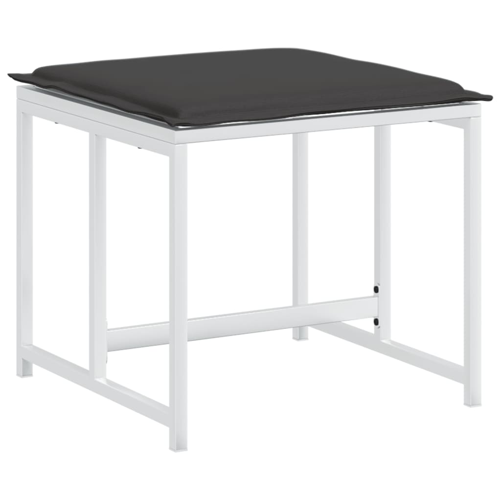 Set Mobilier De Grădină, 13 Piese, Cu Perne, Alb, Textilenă