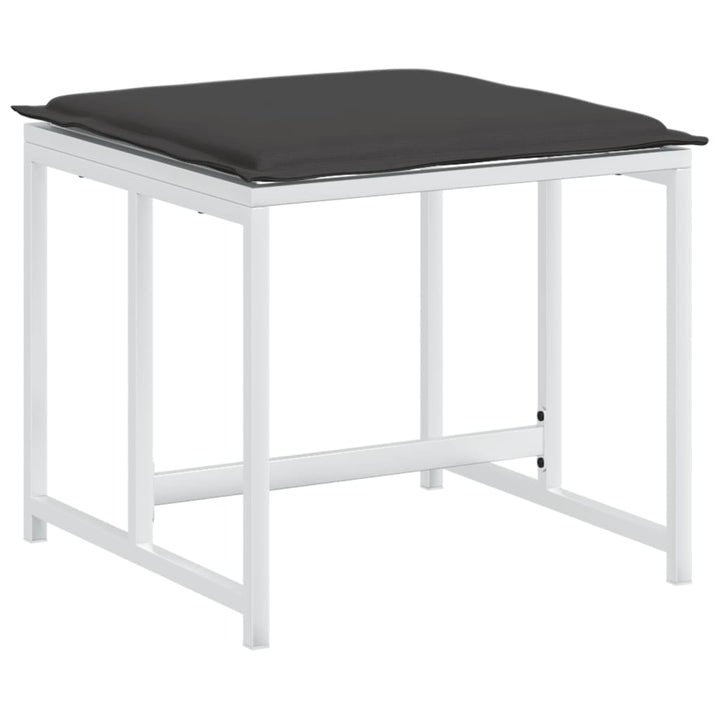 Set Mobilier De Grădină, 13 Piese, Cu Perne, Alb, Textilenă