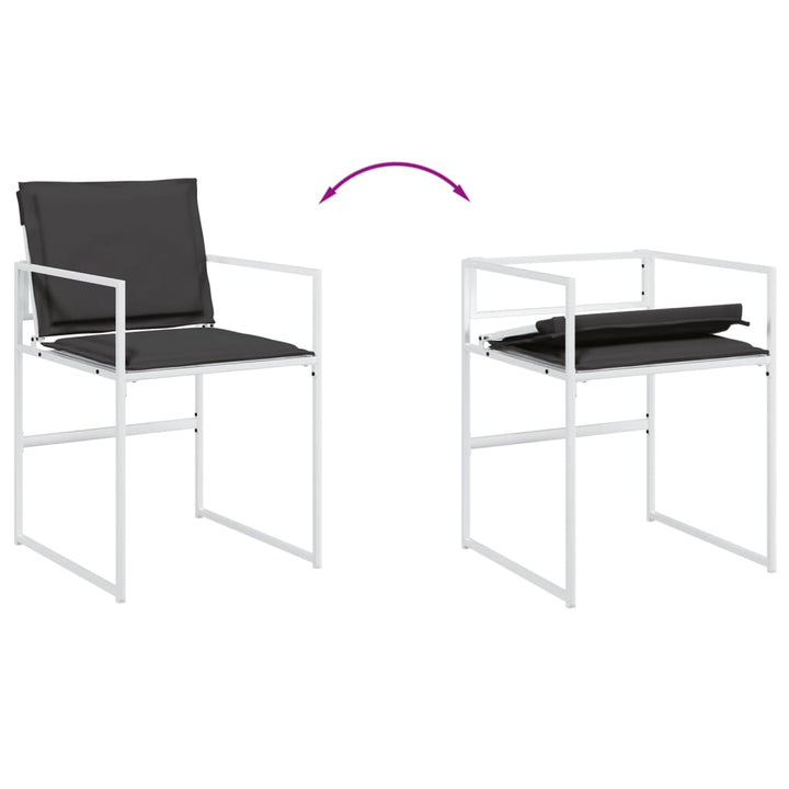 Set Mobilier De Grădină, 13 Piese, Cu Perne, Alb, Textilenă
