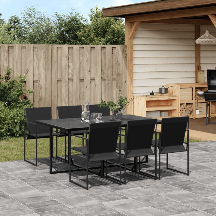 Set Mobilier De Grădină, 9 Piese, Negru, Textilenă