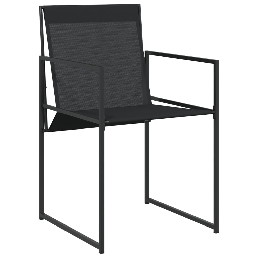 Set Mobilier De Grădină, 9 Piese, Negru, Textilenă