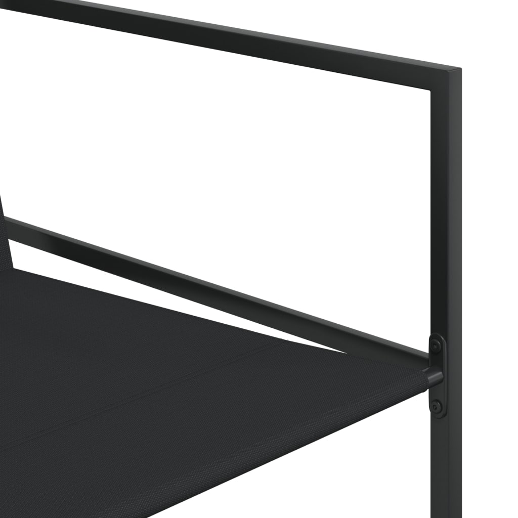Set Mobilier De Grădină, 9 Piese, Negru, Textilenă