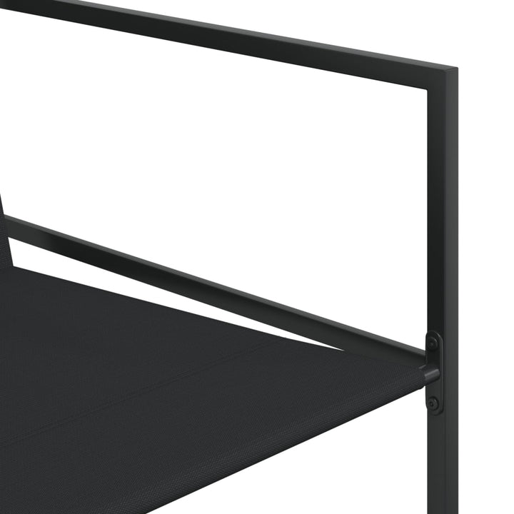 Set Mobilier De Grădină, 9 Piese, Negru, Textilenă
