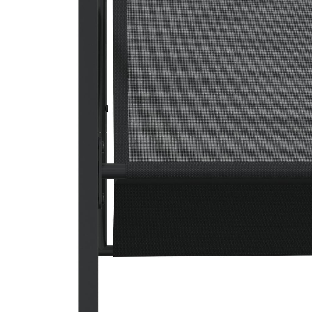 Set Mobilier De Grădină, 9 Piese, Negru, Textilenă