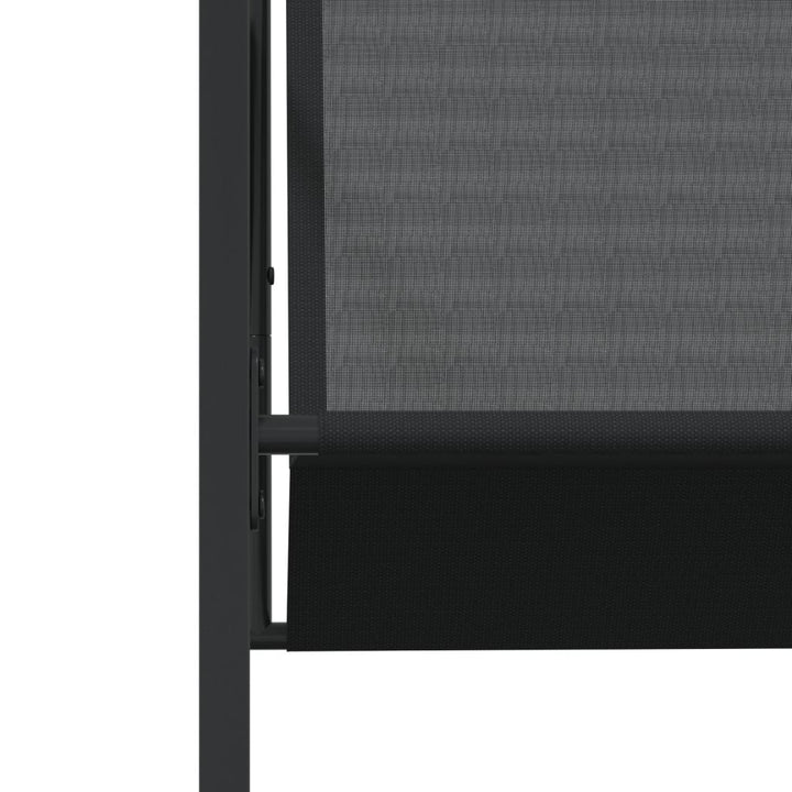 Set Mobilier De Grădină, 9 Piese, Negru, Textilenă