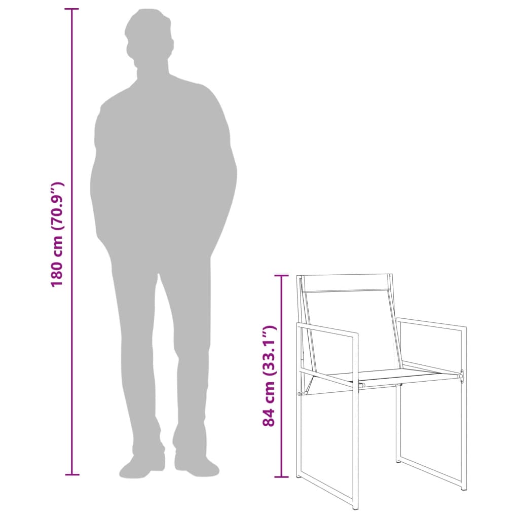 Set Mobilier De Grădină, 9 Piese, Negru, Textilenă