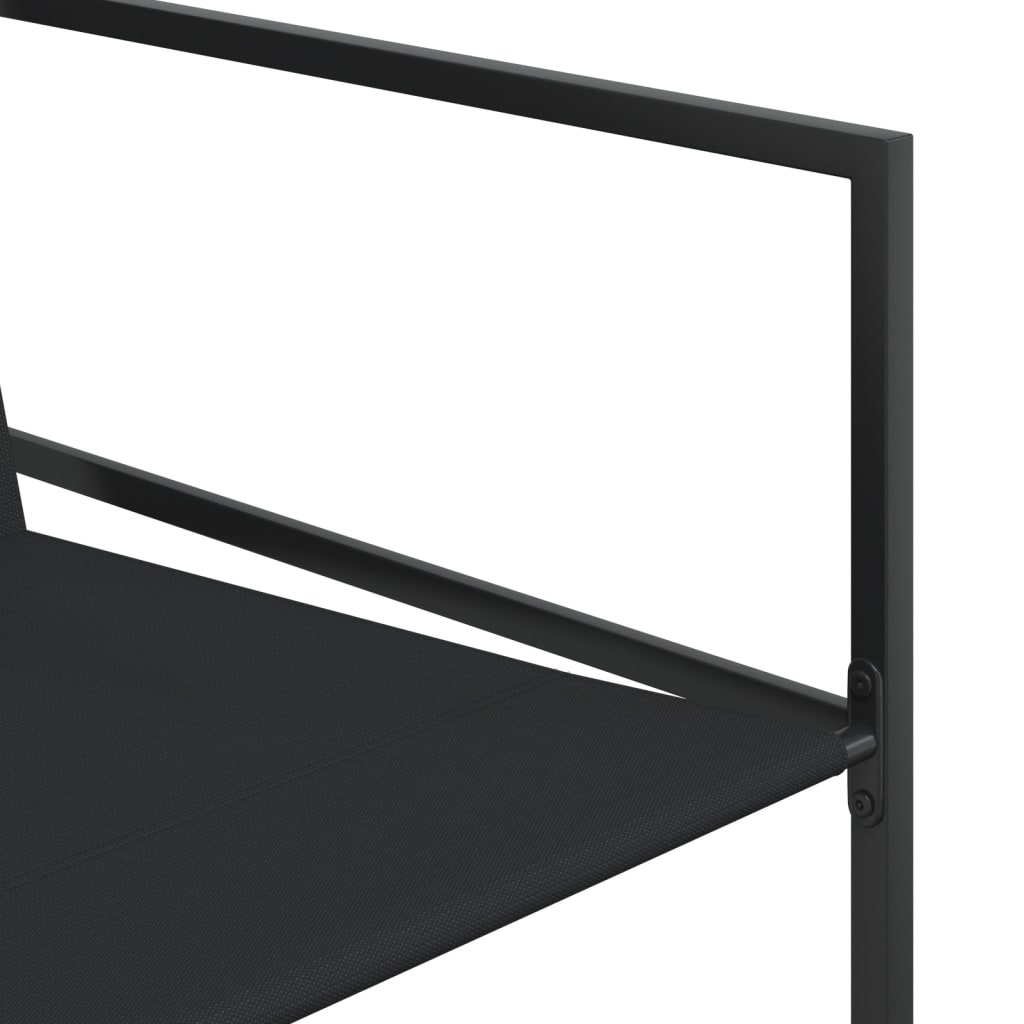 Set Mobilier De Grădină, 11 Piese, Negru, Textilenă