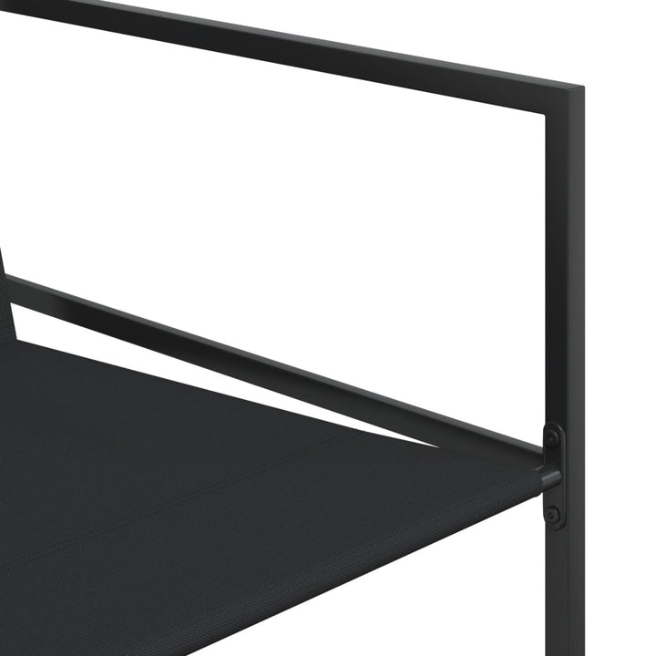 Set Mobilier De Grădină, 11 Piese, Negru, Textilenă