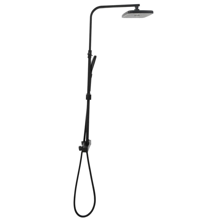 Set De Duș Cu Două Capete, Mixer Și Furtun, Negru, Alamă